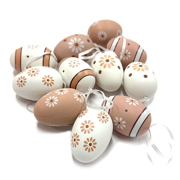 Набор декоративных яиц с рисунком №2, 12 шт, 6 см