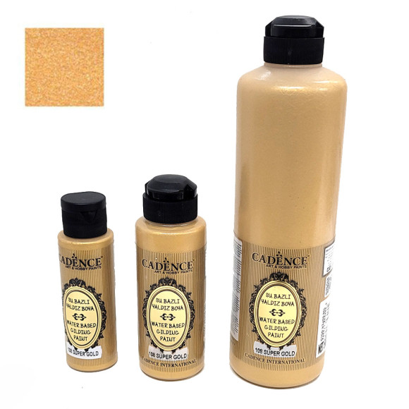 Краска-металлик "Эффект золочения", цвет Супер золото, Cadence Waterbased Gilding Paint 108 Super Gold