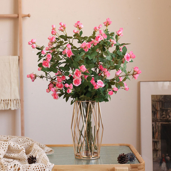 Ветка спрей розы, цвет розовый, 65 см, букет