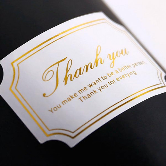 Наклейка бумажная "Thank you ", 50 х 60 мм   