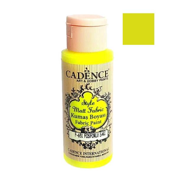 Матовая краска для ткани Cadence Style Matt 651, цвет Флуоресцентный желтый