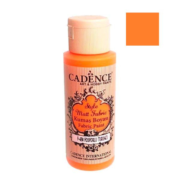 Матовая краска для ткани Cadence Style Matt 650, цвет Флуоресцентный оранжевый 