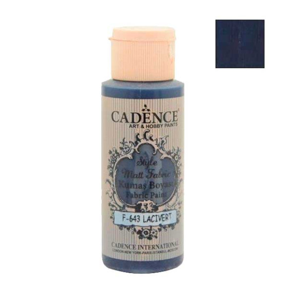 Матовая краска для ткани Cadence Style Matt 643, цвет Темно-синий