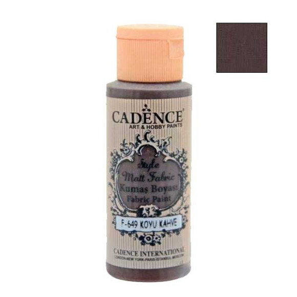 Матовая краска для ткани Cadence Style Matt 649, цвет Темно-коричневый