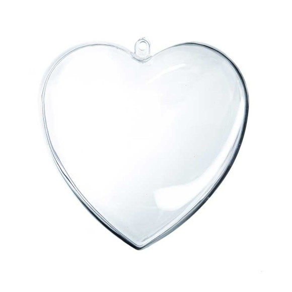 Сердце пластиковое, прозрачное 10 см