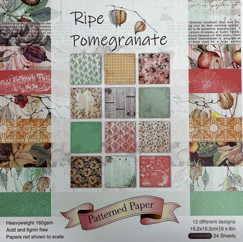 Набор бумаги для скрапбукинга "Ripe Pomegranate" 6" x 6"